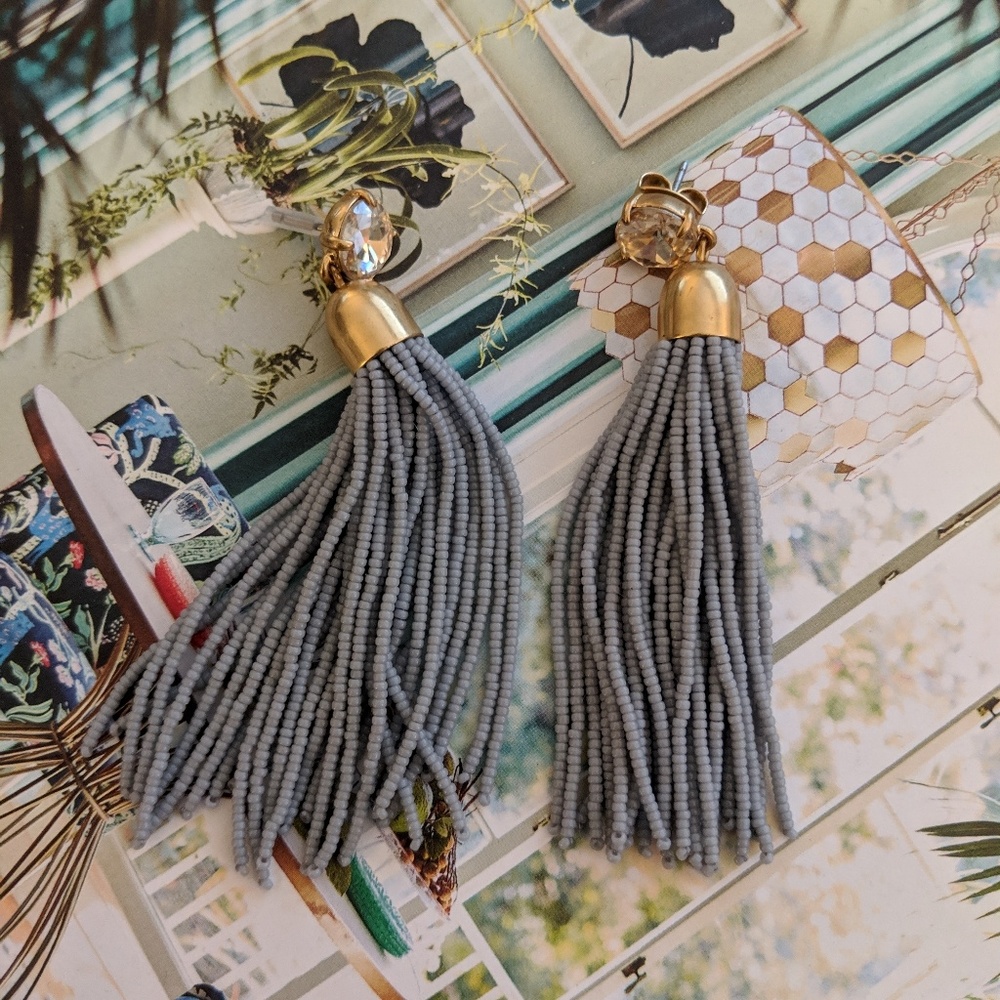 Worn once JCrew beaded statement earrings